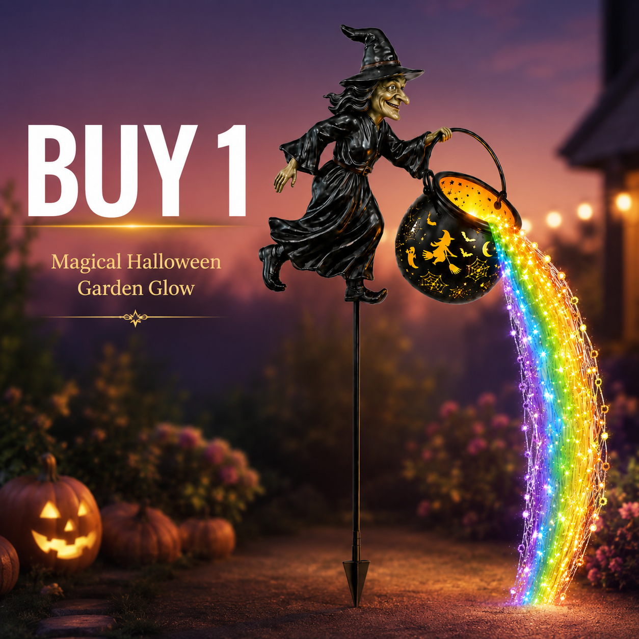 🎃Halloween Witch Cauldron Garden Light