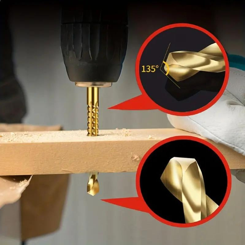 🔥Ultra-Practical Titanium-Coated Drill Bit Set🔧