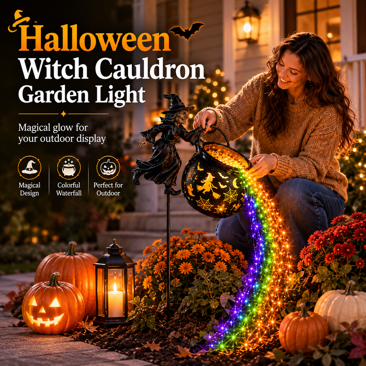 🎃Halloween Witch Cauldron Garden Light