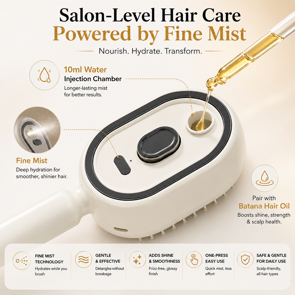 💜 Moisture Spray Hair Massage Comb