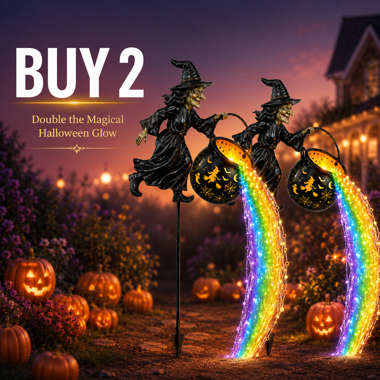 🎃Halloween Witch Cauldron Garden Light